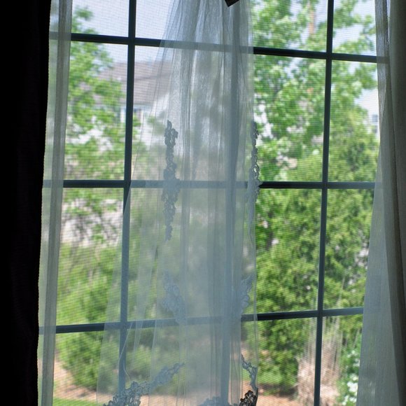 Paloma Blanca Wedding Veil /Champagne / Fingertip Length / Delicate Natural Lace main image 13